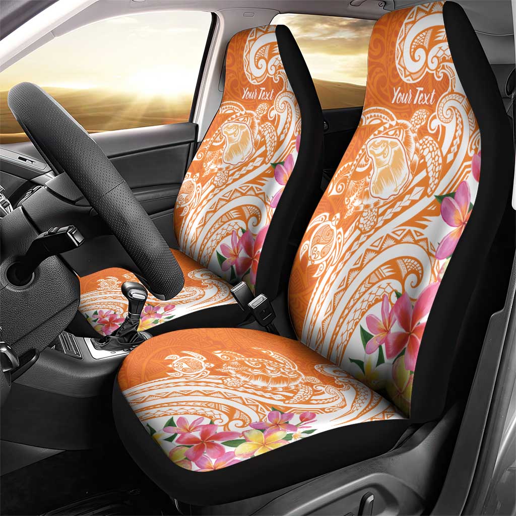 Aloha Lanai Island Personalized Car Seat Cover Orange Dreamy Turtle