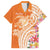 Aloha Lanai Island Personalized Family Matching Off Shoulder Maxi Dress and Hawaiian Shirt Orange Dreamy Turtle