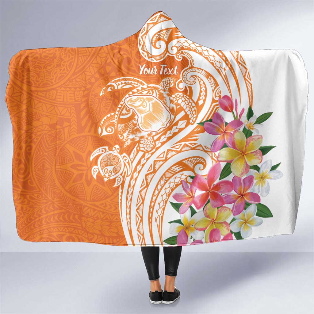 Aloha Lanai Island Personalized Hooded Blanket Orange Dreamy Turtle LT7 One Size Orange - Polynesian Pride