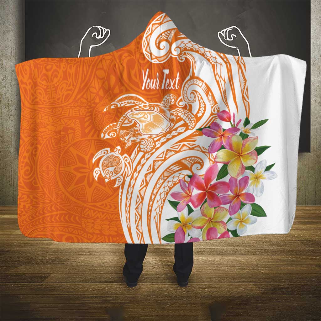 Aloha Lanai Island Personalized Hooded Blanket Orange Dreamy Turtle LT7 - Polynesian Pride