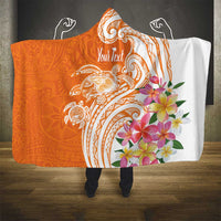 Aloha Lanai Island Personalized Hooded Blanket Orange Dreamy Turtle LT7 - Polynesian Pride