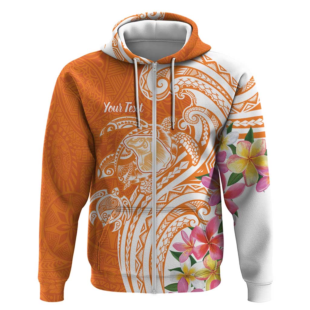 Aloha Lanai Island Personalized Hoodie Orange Dreamy Turtle