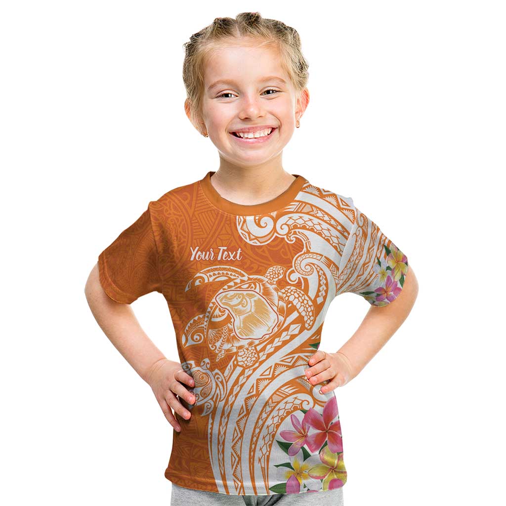 Aloha Lanai Island Personalized Kid T Shirt Orange Dreamy Turtle