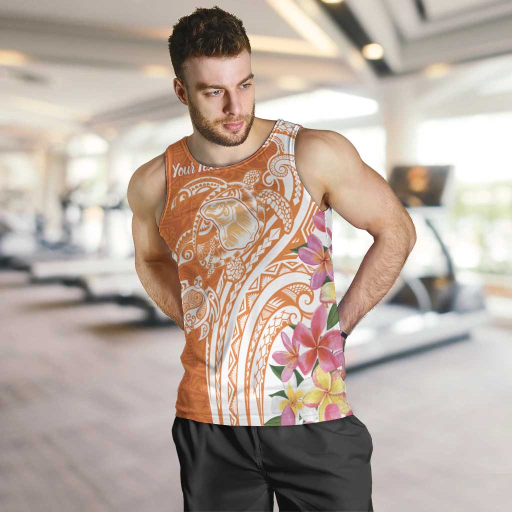 Aloha Lanai Island Personalized Men Tank Top Orange Dreamy Turtle LT7 Orange - Polynesian Pride