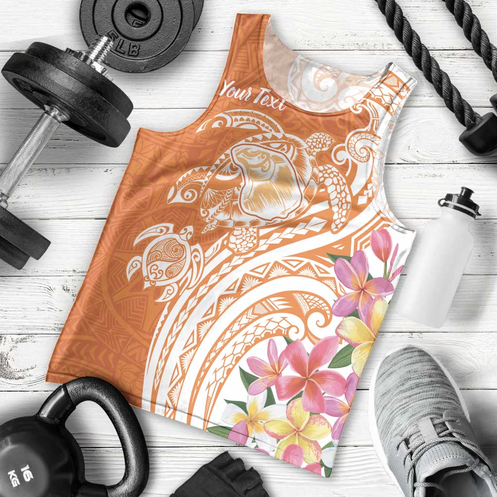 Aloha Lanai Island Personalized Men Tank Top Orange Dreamy Turtle LT7 - Polynesian Pride