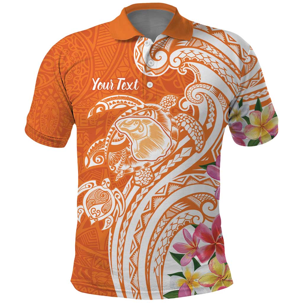 Aloha Lanai Island Personalized Polo Shirt Orange Dreamy Turtle