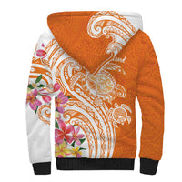 Aloha Lanai Island Personalized Sherpa Hoodie Orange Dreamy Turtle LT7 - Polynesian Pride