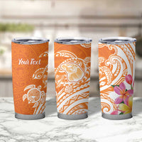 Aloha Lanai Island Personalized Tumbler Cup Orange Dreamy Turtle