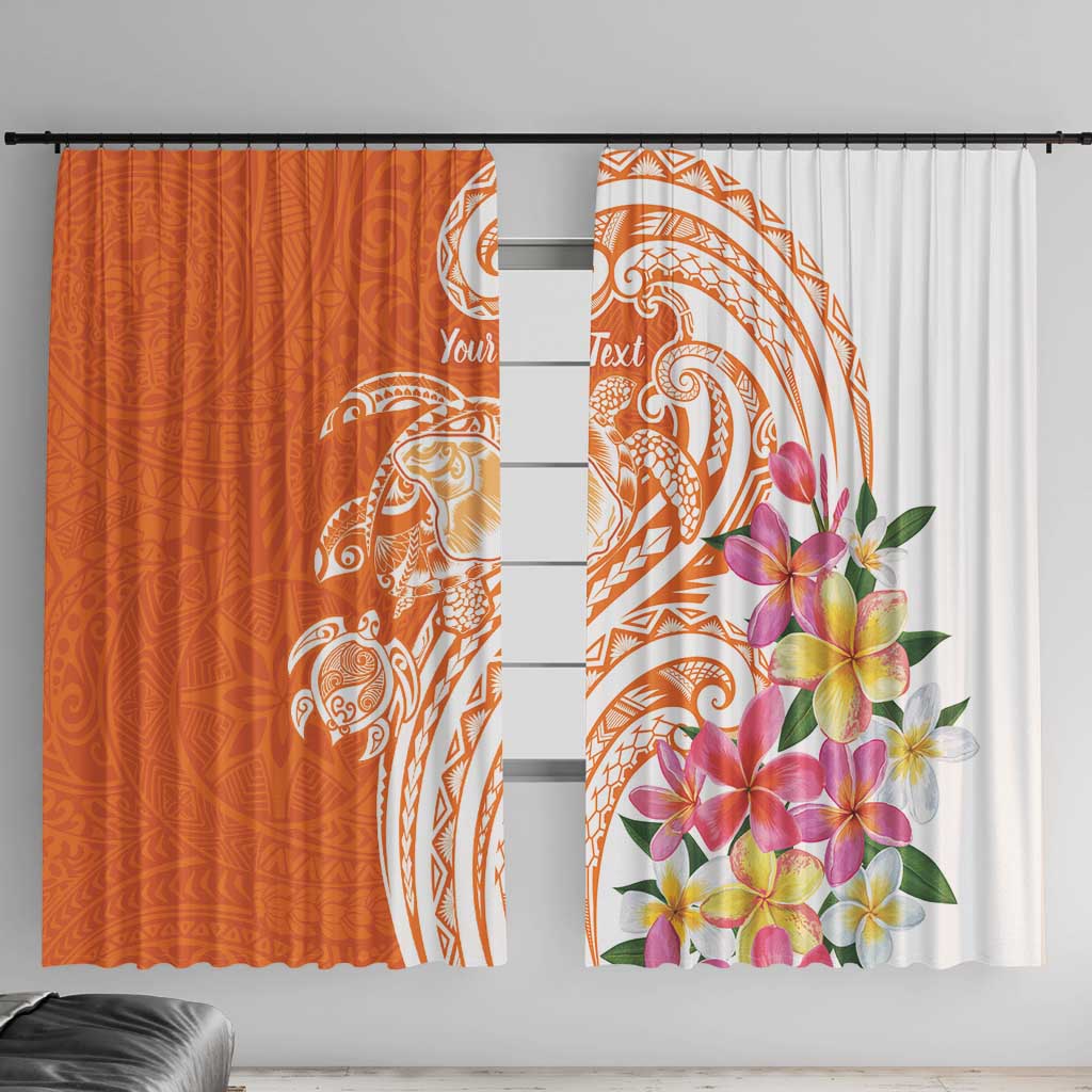 Aloha Lanai Island Personalized Window Curtain Orange Dreamy Turtle LT7 With Hooks Orange - Polynesian Pride