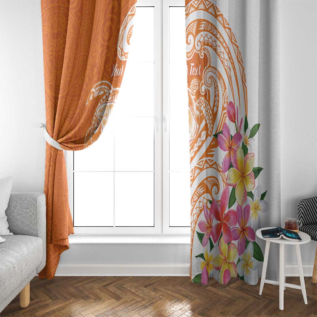 Aloha Lanai Island Personalized Window Curtain Orange Dreamy Turtle