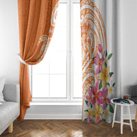 Aloha Lanai Island Personalized Window Curtain Orange Dreamy Turtle