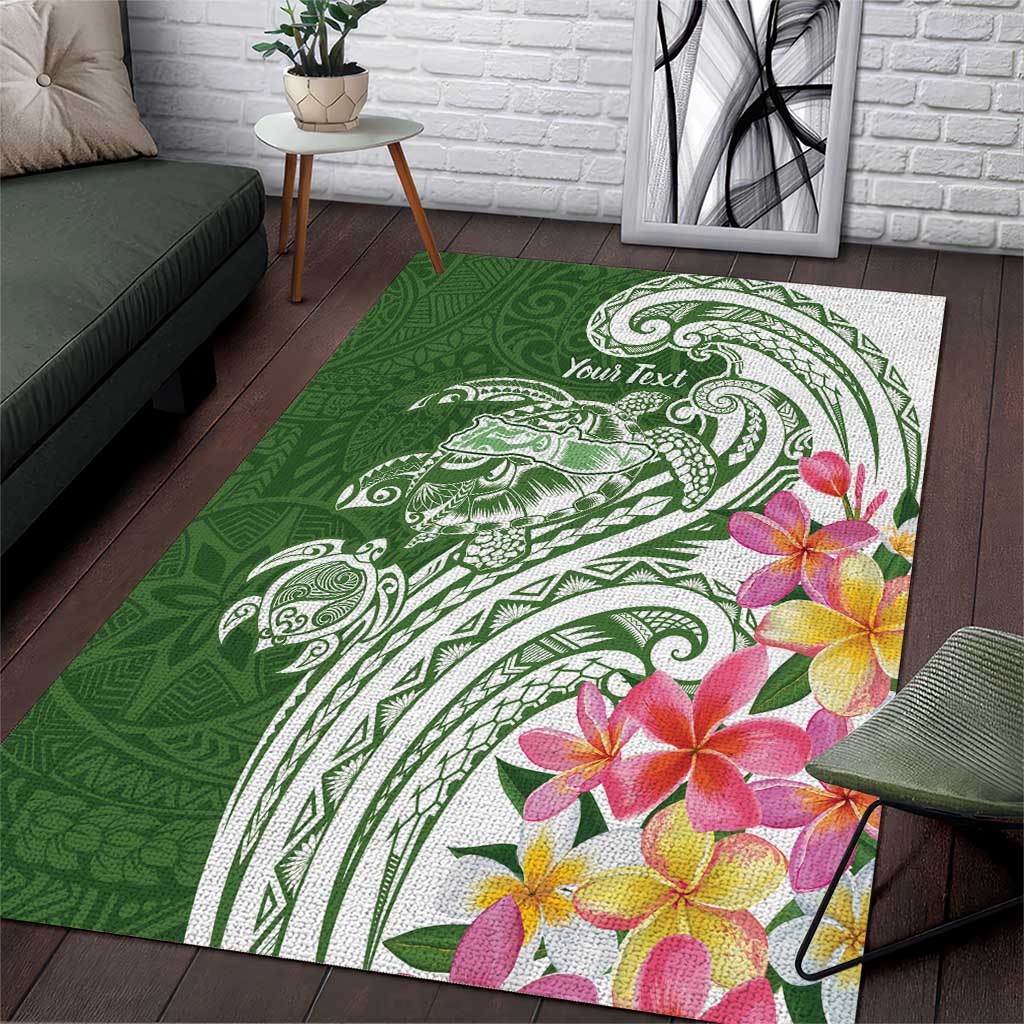 Aloha Molokai Island Personalized Area Rug Sage Dreamy Turtle