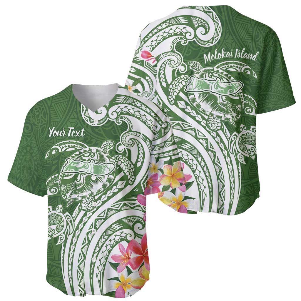 Aloha Molokai Island Personalized Baseball Jersey Sage Dreamy Turtle