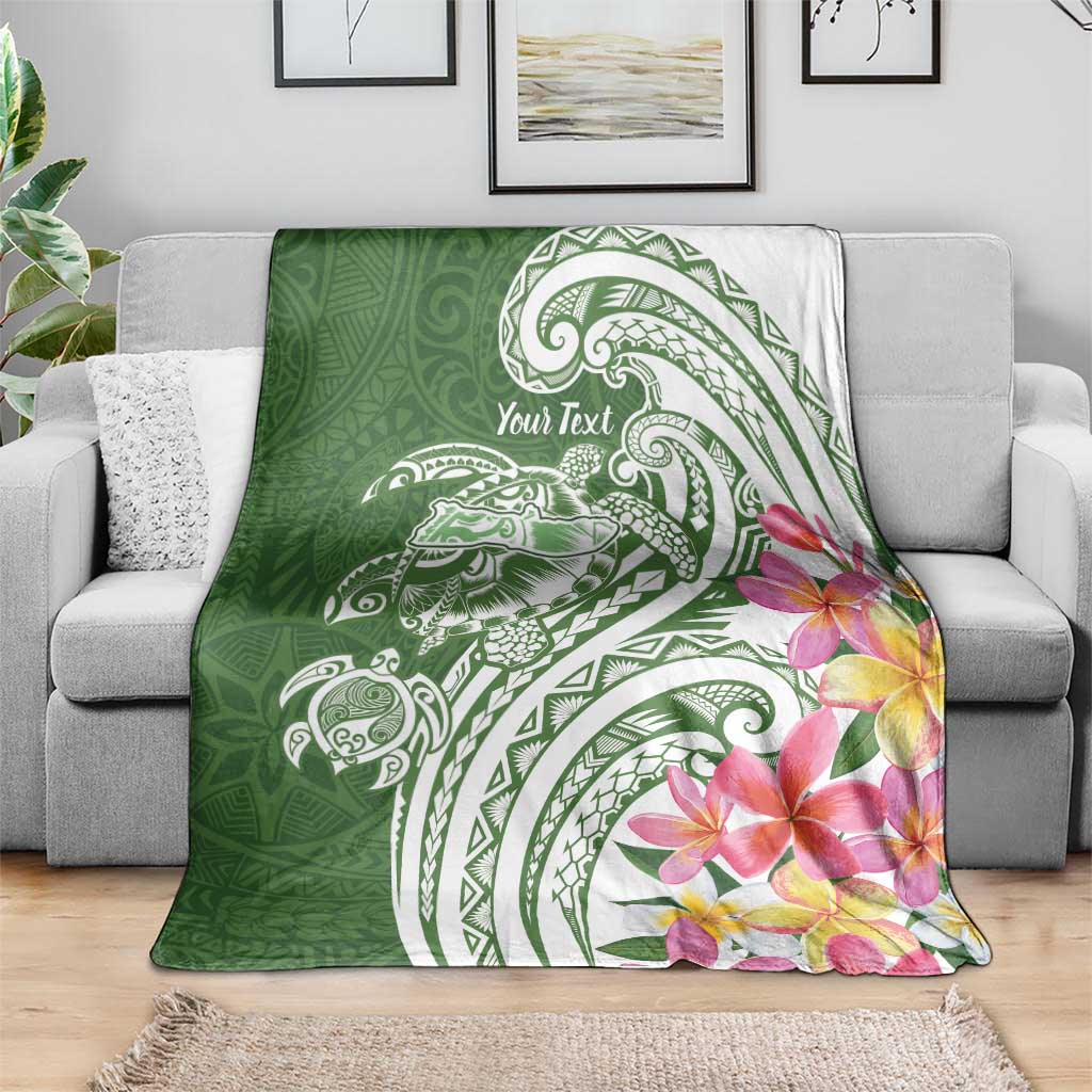 Aloha Molokai Island Personalized Blanket Sage Dreamy Turtle