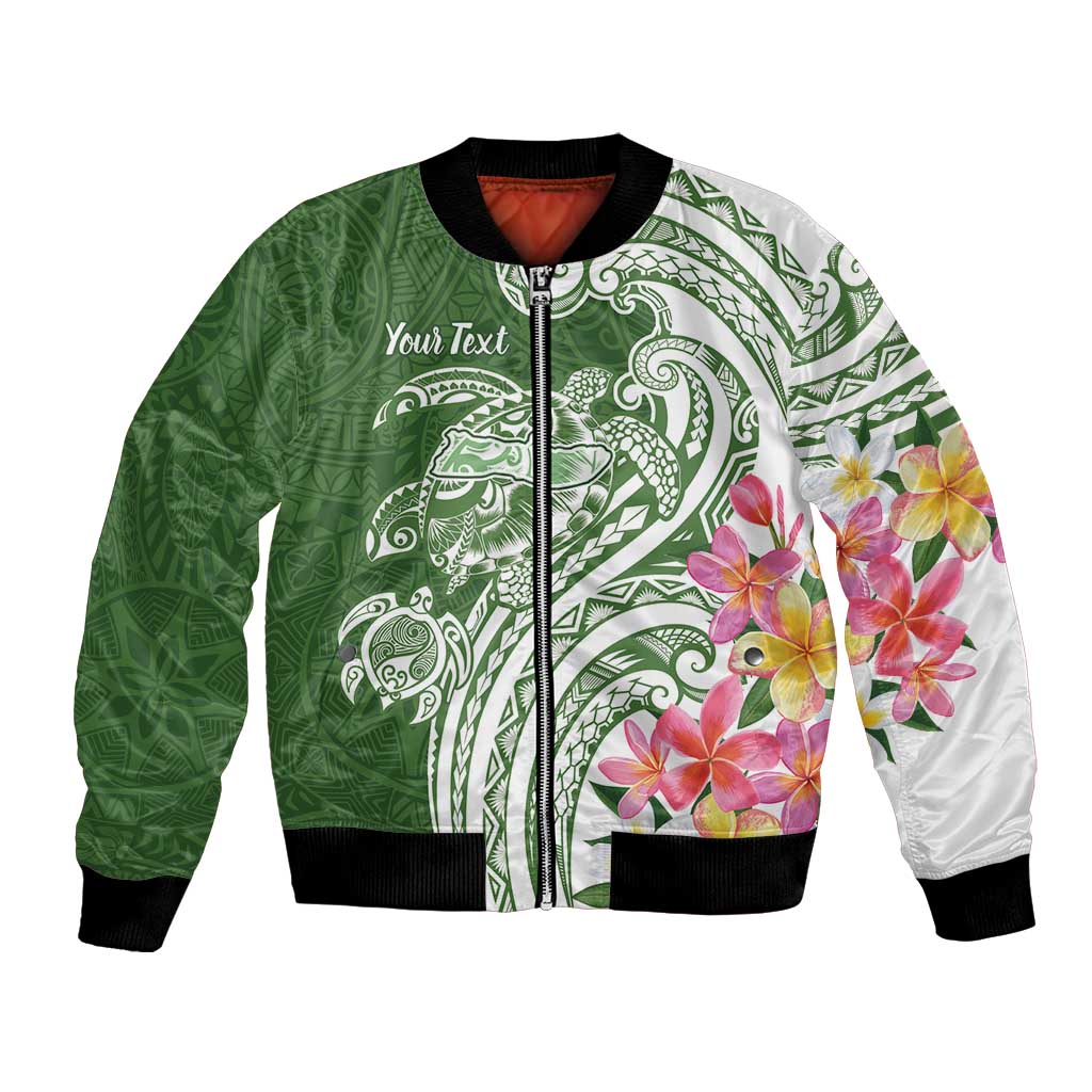 Aloha Molokai Island Personalized Bomber Jacket Sage Dreamy Turtle
