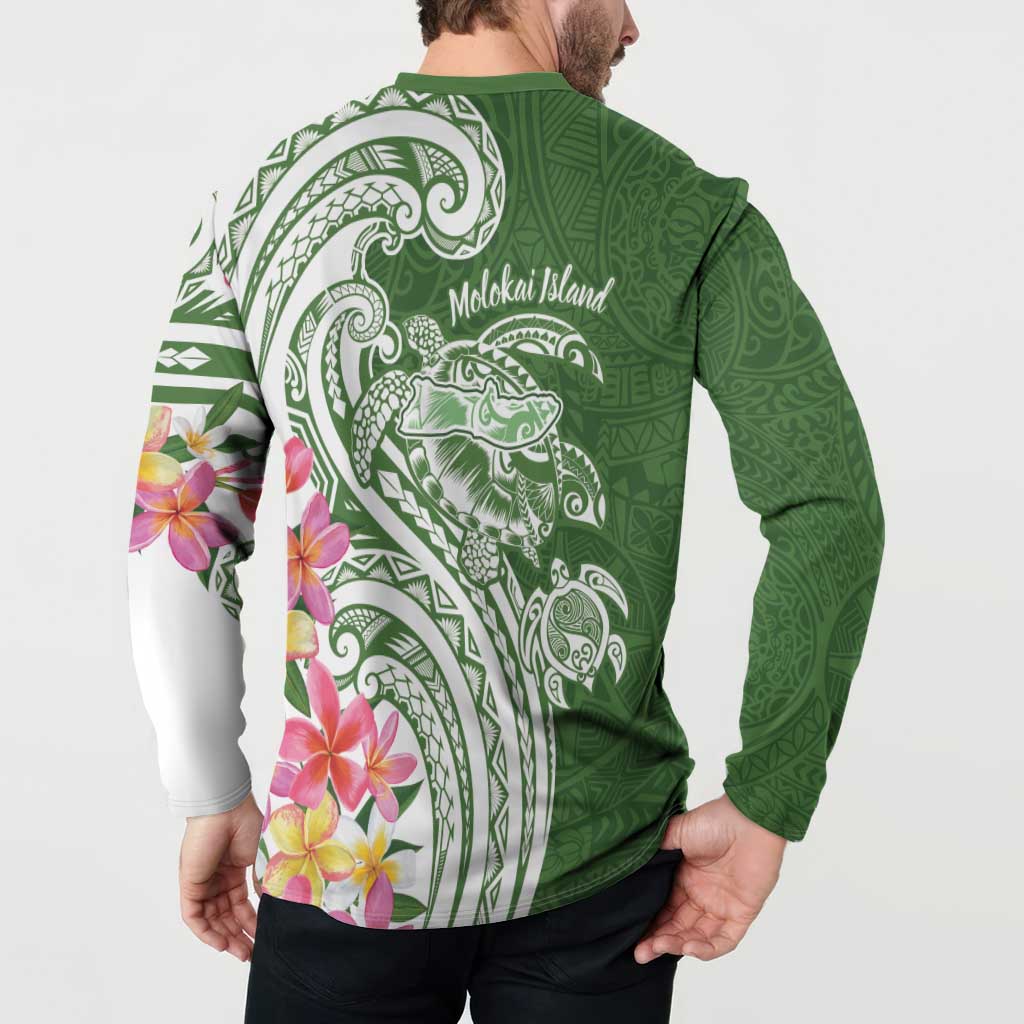 Aloha Molokai Island Personalized Button Sweatshirt Sage Dreamy Turtle