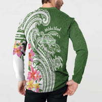 Aloha Molokai Island Personalized Button Sweatshirt Sage Dreamy Turtle