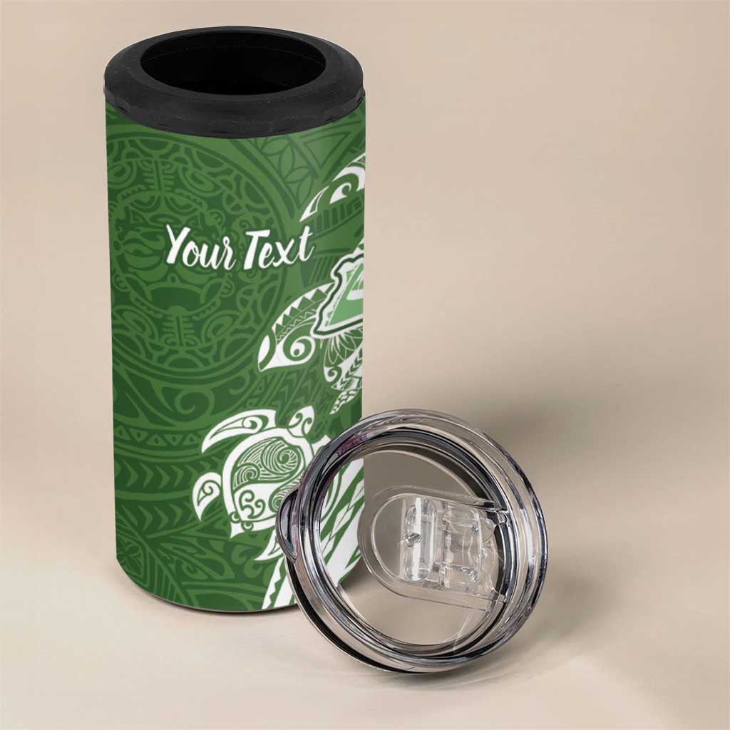 Aloha Molokai Island Personalized 4 in 1 Can Cooler Tumbler Sage Dreamy Turtle