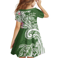 Aloha Molokai Island Personalized Family Matching Long Sleeve Bodycon Dress and Hawaiian Shirt Sage Dreamy Turtle
