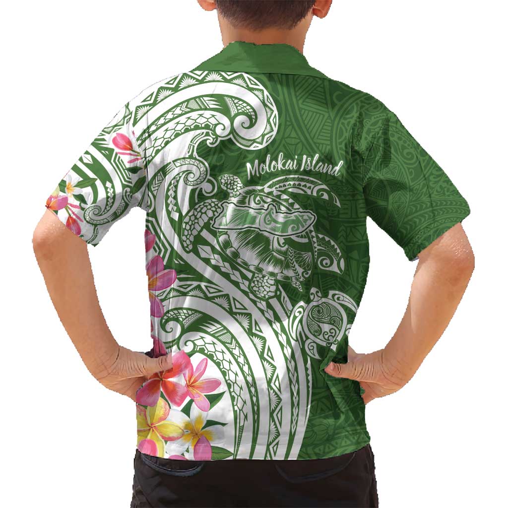 Aloha Molokai Island Personalized Family Matching Puletasi and Hawaiian Shirt Sage Dreamy Turtle