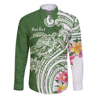 Aloha Molokai Island Personalized Family Matching Puletasi and Hawaiian Shirt Sage Dreamy Turtle