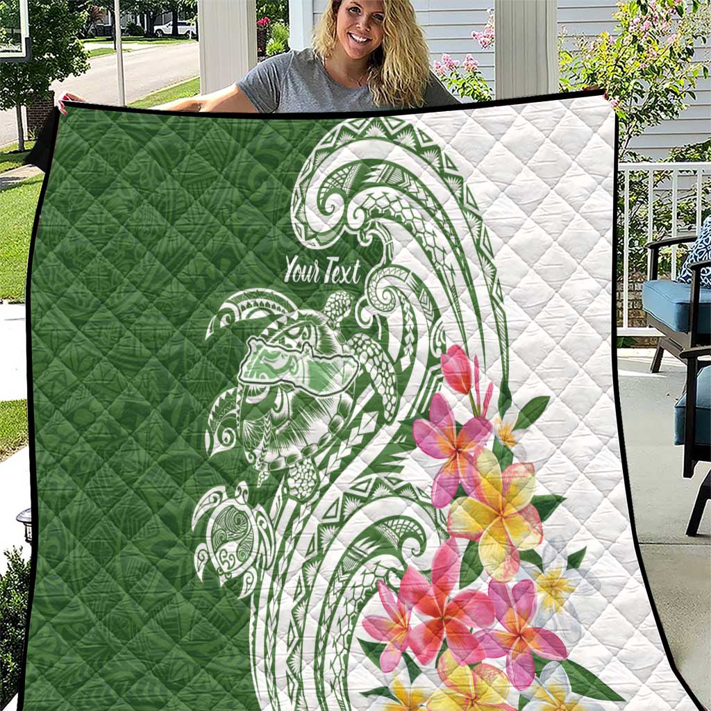 Aloha Molokai Island Personalized Quilt Sage Dreamy Turtle