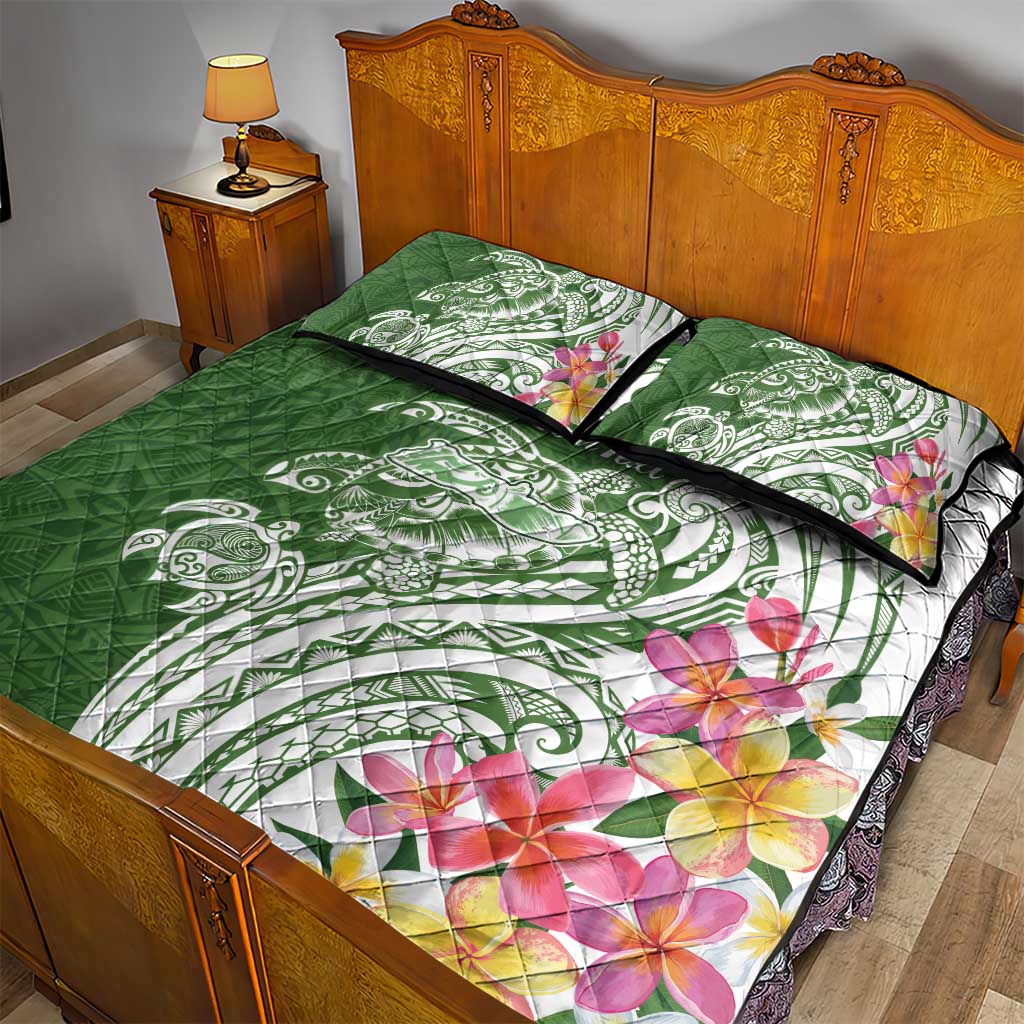 Aloha Molokai Island Personalized Quilt Bed Set Sage Dreamy Turtle