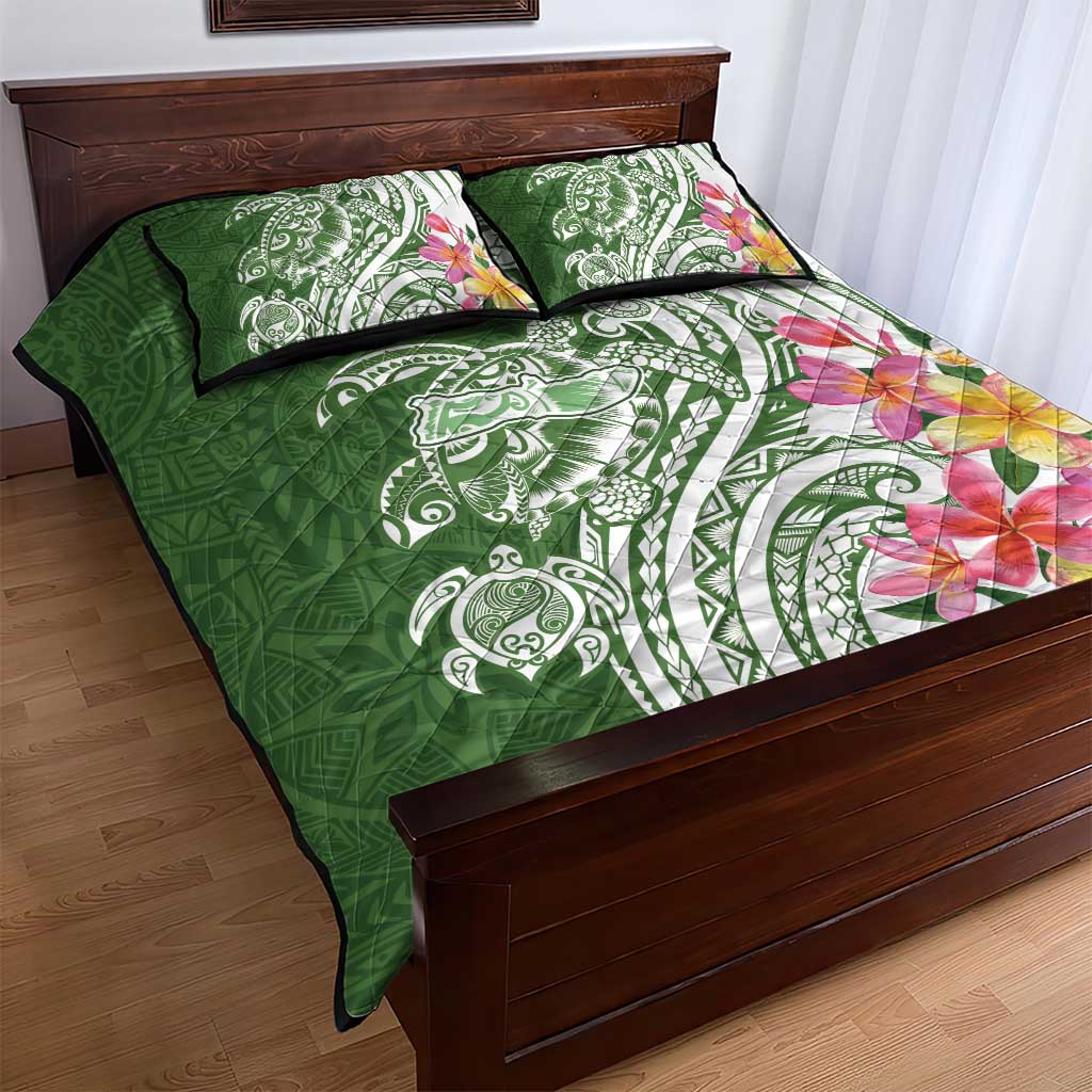 Aloha Molokai Island Personalized Quilt Bed Set Sage Dreamy Turtle
