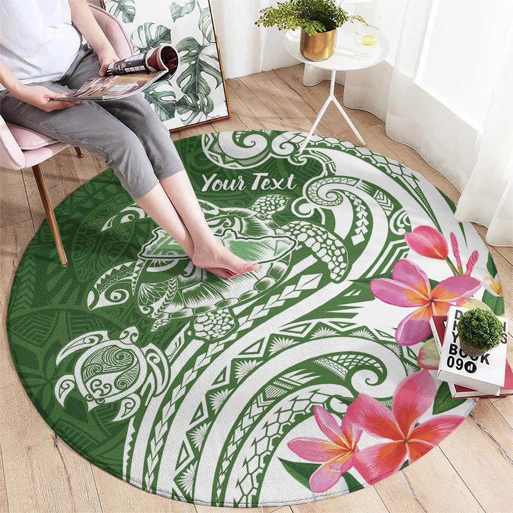 Aloha Molokai Island Personalized Round Carpet Sage Dreamy Turtle