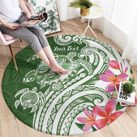Aloha Molokai Island Personalized Round Carpet Sage Dreamy Turtle