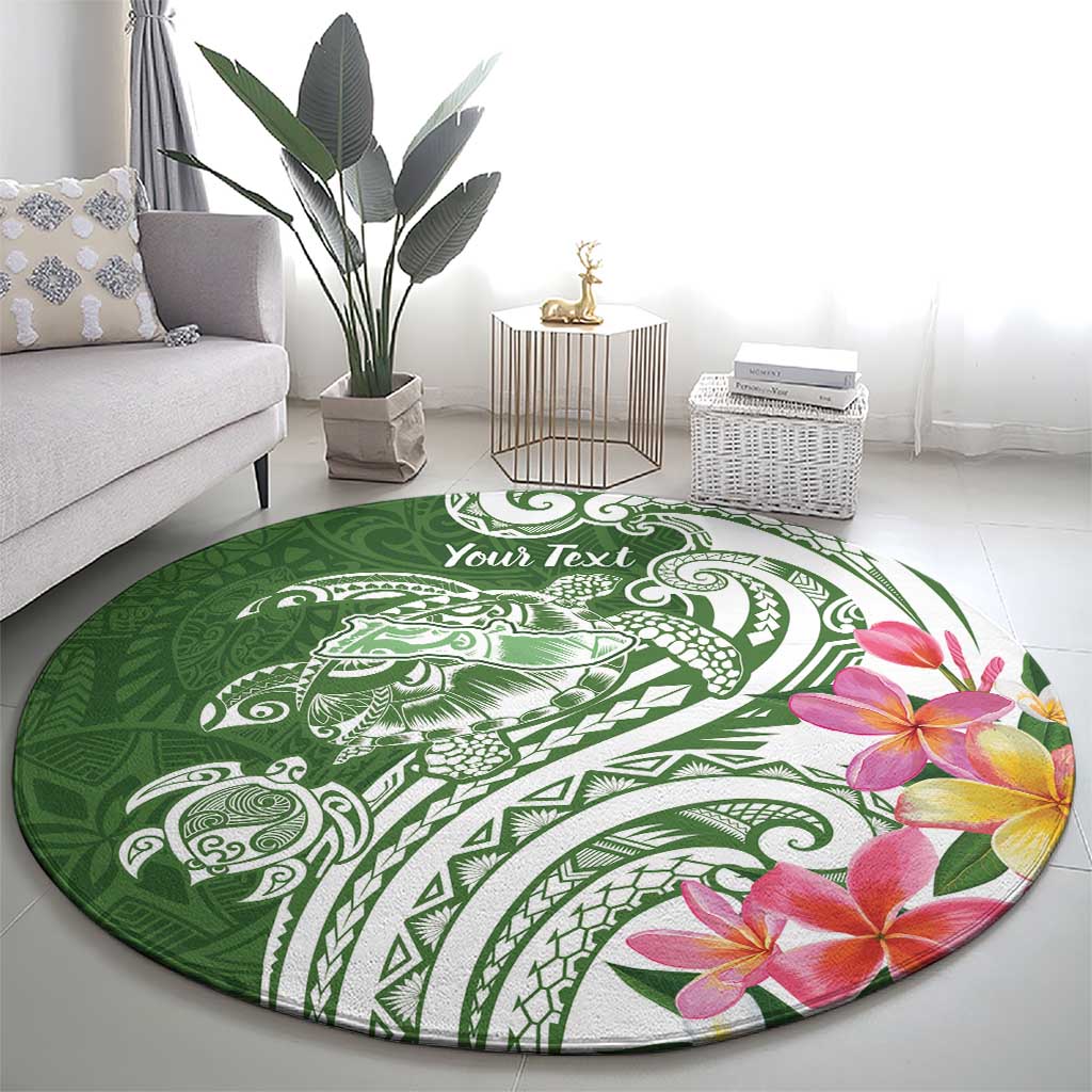 Aloha Molokai Island Personalized Round Carpet Sage Dreamy Turtle