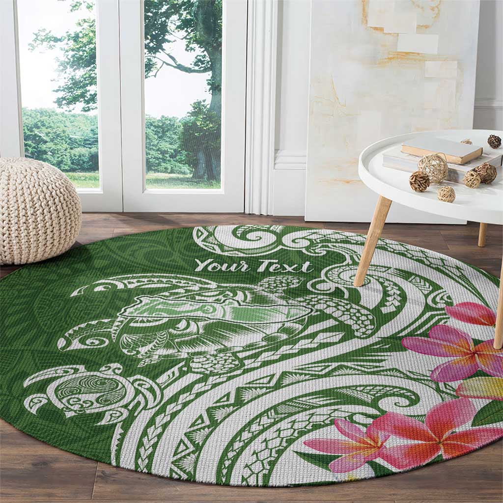 Aloha Molokai Island Personalized Round Carpet Sage Dreamy Turtle