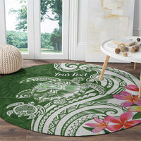 Aloha Molokai Island Personalized Round Carpet Sage Dreamy Turtle