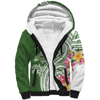 Aloha Molokai Island Personalized Sherpa Hoodie Sage Dreamy Turtle