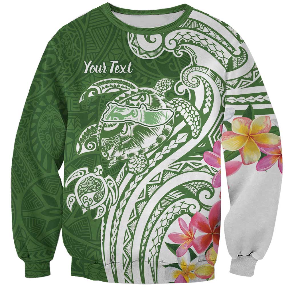 Aloha Molokai Island Personalized Sweatshirt Sage Dreamy Turtle