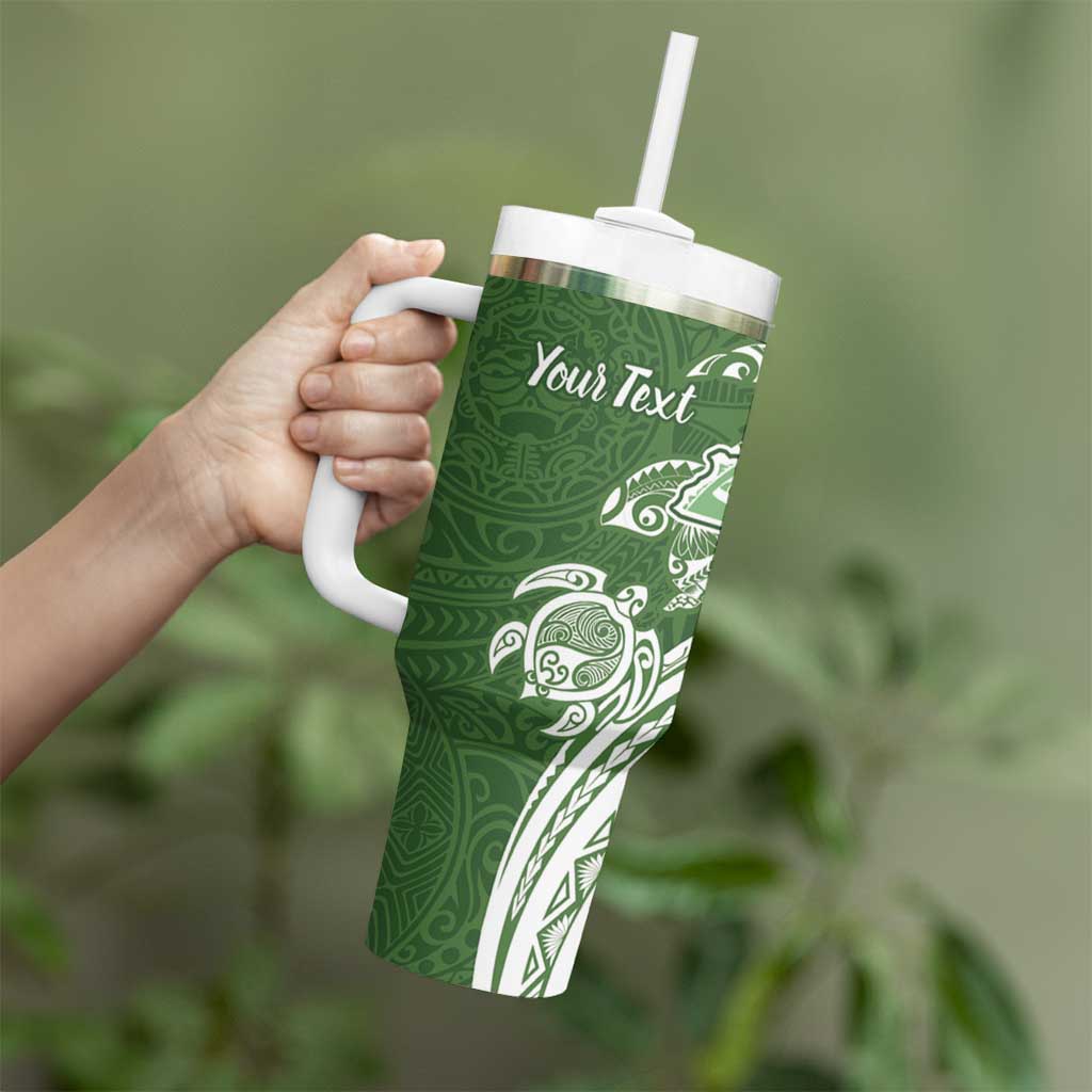 Aloha Molokai Island Personalized Tumbler With Handle Sage Dreamy Turtle
