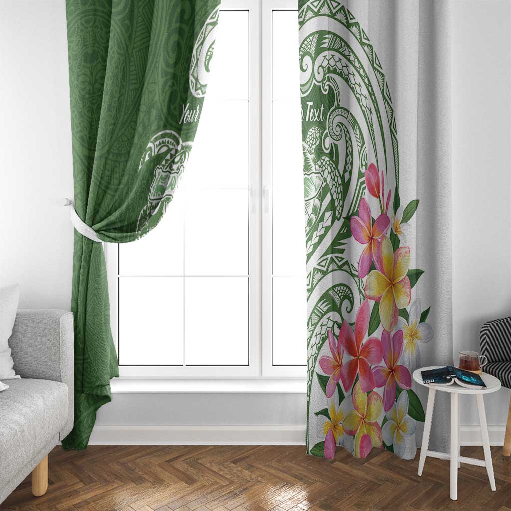 Aloha Molokai Island Personalized Window Curtain Sage Dreamy Turtle