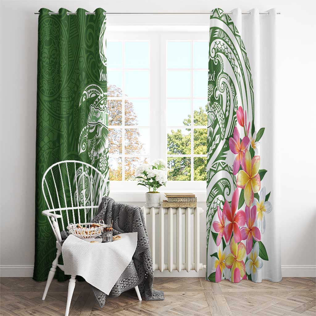 Aloha Molokai Island Personalized Window Curtain Sage Dreamy Turtle