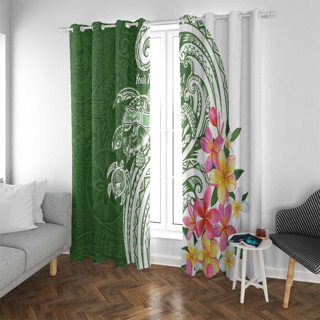 Aloha Molokai Island Personalized Window Curtain Sage Dreamy Turtle