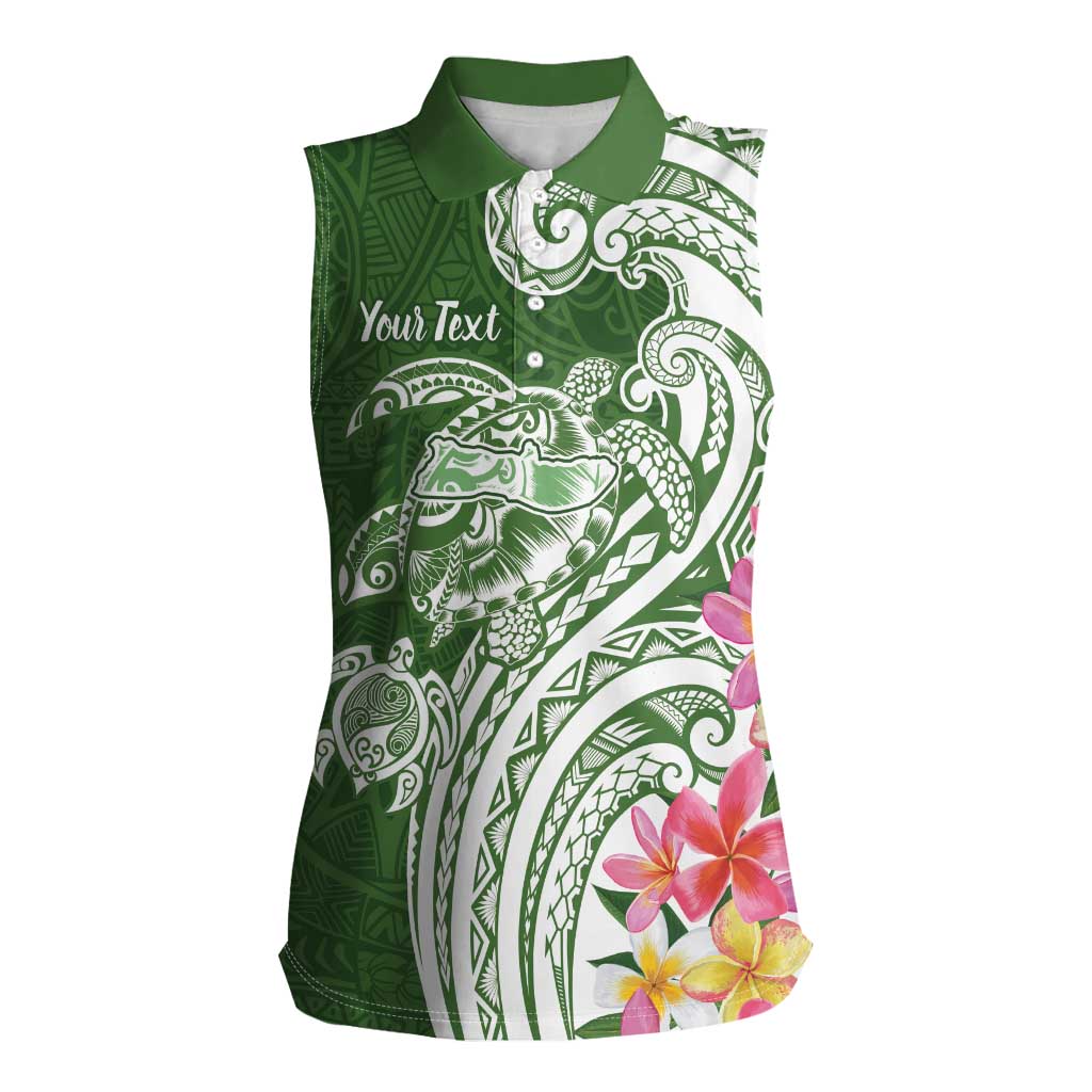Aloha Molokai Island Personalized Women Sleeveless Polo Shirt Sage Dreamy Turtle