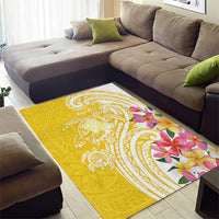Aloha Oahu Island Personalized Area Rug Yellow Dreamy Turtle