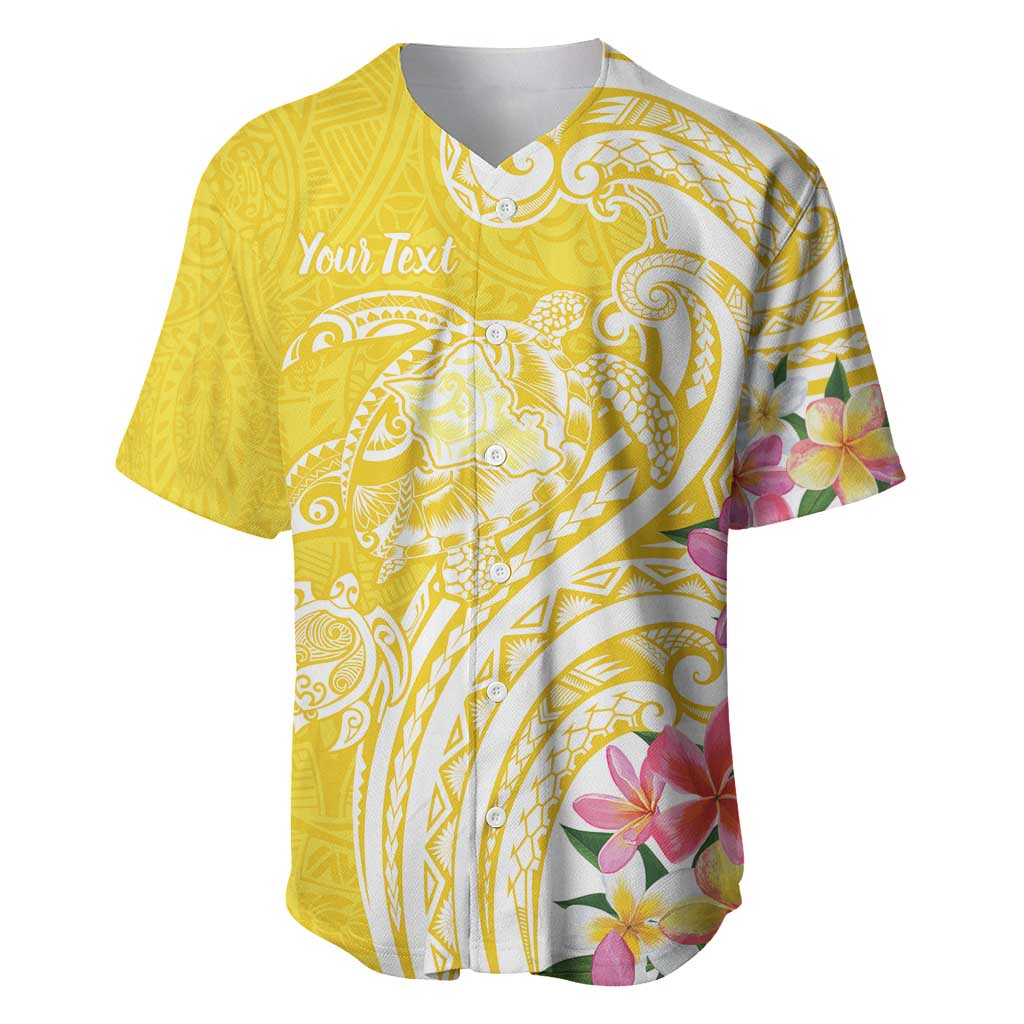 Aloha Oahu Island Personalized Baseball Jersey Yellow Dreamy Turtle