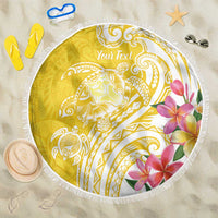 Aloha Oahu Island Personalized Beach Blanket Yellow Dreamy Turtle LT7 One Size 150cm Yellow - Polynesian Pride