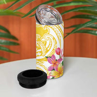 Aloha Oahu Island Personalized 4 in 1 Can Cooler Tumbler Yellow Dreamy Turtle LT7 - Polynesian Pride