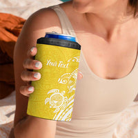 Aloha Oahu Island Personalized 4 in 1 Can Cooler Tumbler Yellow Dreamy Turtle LT7 - Polynesian Pride