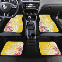 Aloha Oahu Island Personalized Car Mats Yellow Dreamy Turtle LT7 Set 4pcs Yellow - Polynesian Pride