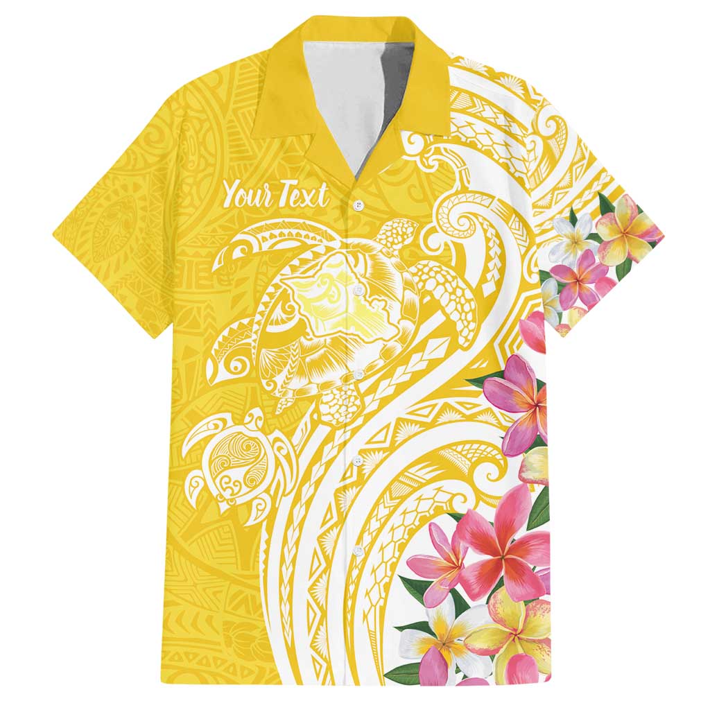 Aloha Oahu Island Personalized Family Matching Off Shoulder Maxi Dress and Hawaiian Shirt Yellow Dreamy Turtle