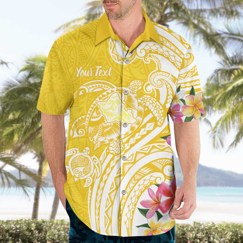 Aloha Oahu Island Personalized Hawaiian Shirt Yellow Dreamy Turtle LT7 - Polynesian Pride