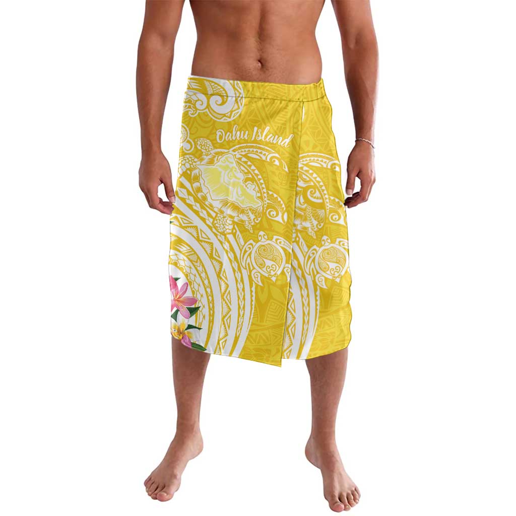 Aloha Oahu Island Personalized Lavalava Yellow Dreamy Turtle