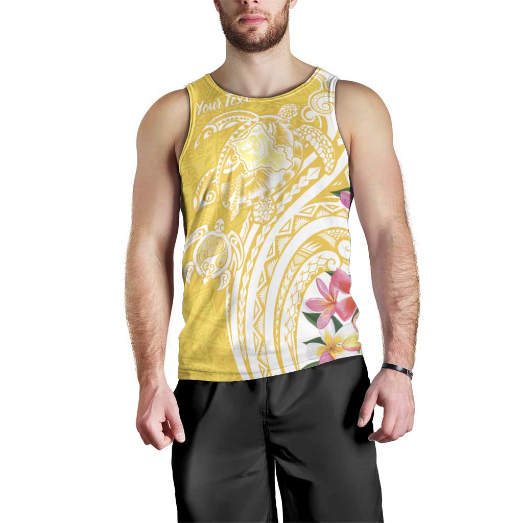 Aloha Oahu Island Personalized Men Tank Top Yellow Dreamy Turtle LT7 - Polynesian Pride